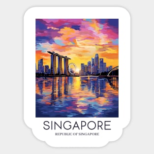A Pop Art Travel Print of Singapore Sticker